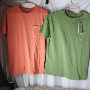 2 Goodfellow Short-Sleeve T-Shirts With Front Pocket Size S